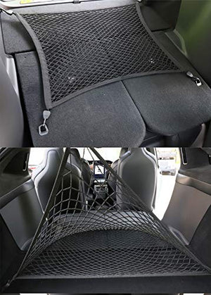 Double Deck Boot Cargo Net for Tesla Model X 2017-2020 Prevent Items from Rolling and Falling