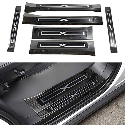Stainless Steel Black Titanium Door Scuff Plate for Tesla Model X 2016-2020 (Set of 6 Plates)