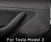 Gray Alcantara Suede Inner Door Handle Wrap/Sticker for Tesla Model 3 2017-2021+