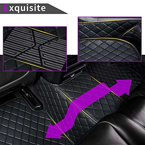 Car Floor Mats for Jaguar I-PACE 2018 Floor Liners Auto Carpets Luxury Leather Waterproof All Weather Protection Full Coverage Full Set (Black)