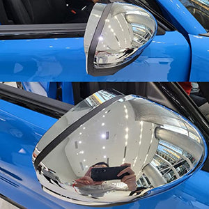 Car Rearview Mirror Cover For Ford Mustang Mach-E 2021, Carbon Fibre/Chrome Plated Full Side Reversing Mirror 2Pcs (silver)