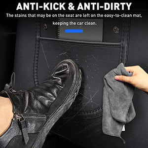 Kick Mat Back Seat Protector for Tesla Model 3, Model 3 Seat Back Leather Protector Cover Anti-Kick with Organizer Pockets, Pack of 2, Custom Fit