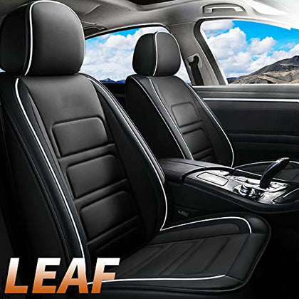 Car Seat Covers Custom Fit Full Set Seat Covers Compatible with Nissan Leaf 2011-2022 Waterproof Faux Leather Vehicle Cushion Cover with Airbag