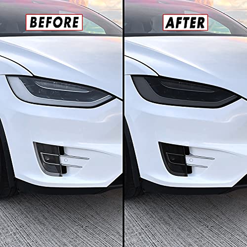 PreCut Vinyl Smoke Tint for 2016-2022 Tesla Model X Headlight & Foglight (1. Full Headlight, 35percent Light Smoke)