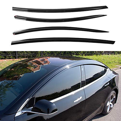 Tesla Model 3 Wind/Rain Window Visors (Black)