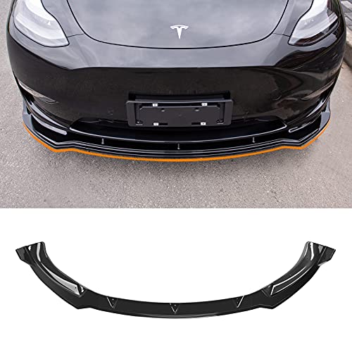 Front Bumper Spoiler Lip for Tesla Model Y (Gloss Black)