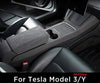 Alcantara Gray Center Console Side Panel Stickers/Wraps for 202-2022 Tesla Model 3 & Y