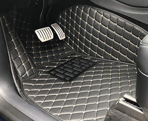 Custom Fit [Made in USA] All Weather Heavy Duty Full Coverage Floor Mat Floor Protection [Front and Rear] for 2020 Tesla Model Y 5 seat Layout - Black Single Layer