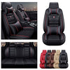 Front & Rear Seat Covers with Headrest Backrest Cushions for Chevy Chevrolet Bolt EV EUV Car Seat Cover Luxury PU Leather Comfortable Wear Resistant Black×Red