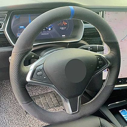 Black Braid Steering Wheel Cover for 2016-2020 Tesla Model S & Model X