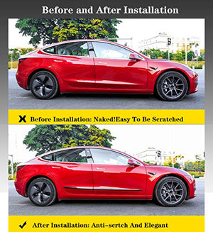 ABS Body Side Molding Door Guard Cover Trim for Tesla Model 3 (Pack of 4)