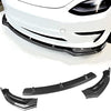 Front Bumper Lip Spoiler for 2017-2022 Tesla Model 3 (Glossy Carbon Fiber Pattern)