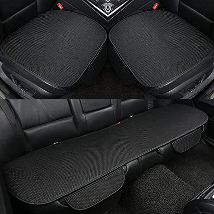 3pcs Car Seat Cushion for Jaguar XE XF E-Pace F-Pace I-pace S-Type XJR XJ8 Comfort Seat Cushion with Non Slip Bottom (Black)