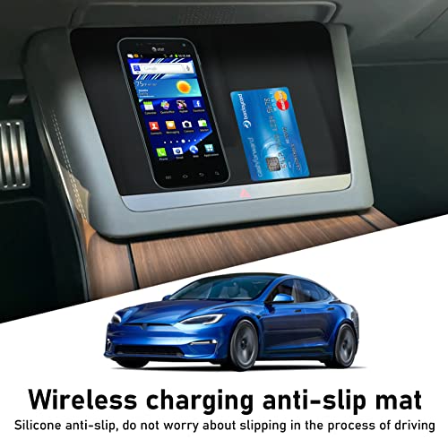 Anti-Skid Silicone Wireless Charging Pad Mat for 2021 2022 Tesla Refreshed Model S & Model X