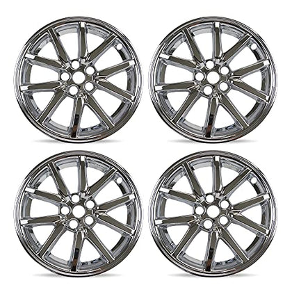 18-Inch Hub Caps fits 2017-2022 Tesla Model 3, Replacement Wheel Covers (Set of 4, Chrome)