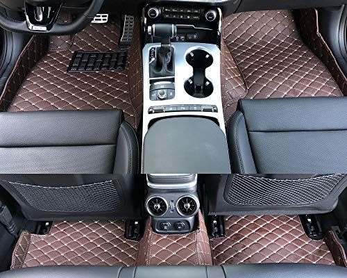Custom Fit [Made in USA] All Weather Heavy Duty Full Coverage Floor Mat Floor Protection [Front and Rear] for 2020 2021 Porsche Taycan 4S Turbo - Brown Single Layer