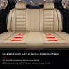 Front & Rear Seat Covers with Headrest Backrest Cushions for Chevy Chevrolet Bolt EV EUV Car Seat Cover Luxury PU Leather Comfortable Wear Resistant Beige