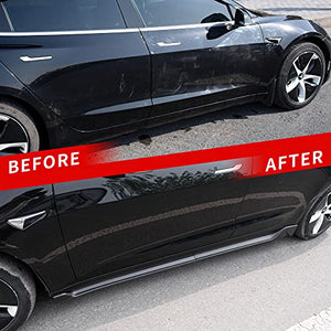 Tesla Model 3 Side Skirts Styling Sports Body Kits Rocker Panels Side Trim Spoiler Side Skirt Extensions For 2017-2021 Tesla Model 3 Accessories (Matte Carbon Fiber Pattern)