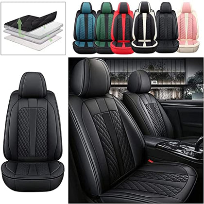 Front Seat Covers for Chevy Chevrolet Bolt EV EUV Car Seat Cover Luxury PU Leather Comfortable Stylish Black