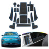Door Slot Mat for 2020 2021 Kona EV SUV Non-Slip Interior Door Groove Gate Pad Fit Hyundai Door Compartment Cup Center Console Liners Car Accessory Decoration (Blue)