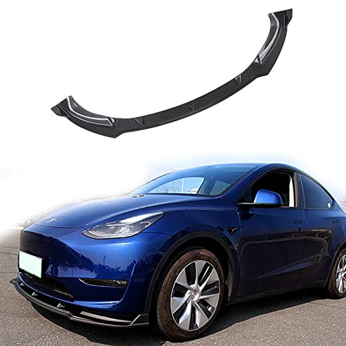 Front Bumper Lip for Tesla Model Y Accessories Carbon Fiber Style Spoiler Splitter Side Body Kit Trim Protection Car Exterior Accessory (Matte carbon fiber)