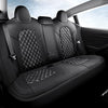 Elegant Pu Leather with Quilted Design Full Set Custom Fit Seat Covers for Tesla Model 3(Black)