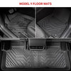 Tesla Model Y 2020-2022 Trunk Mat Floor Mats Cargo Mat Trunk Mat Cargo Liner Set(Four Trunk Mats + Floor Mats)