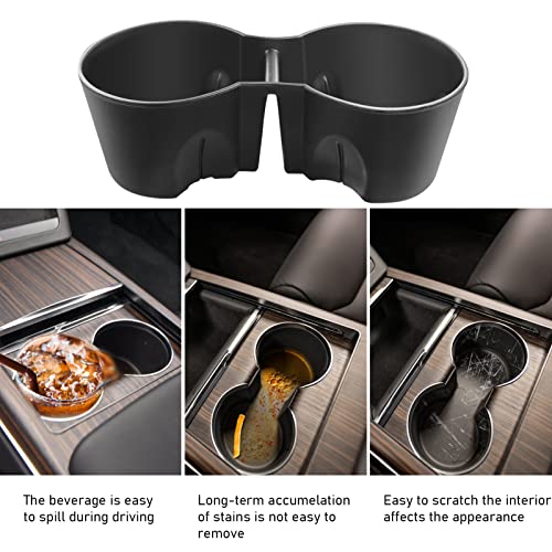 2021 Tesla Model S/X Cup Holder Insert, Anti Slip Center Console CupHolder Protector for Model S/X Plaid/Long Range and Model S/X