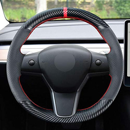 DIY Stitching Carbon Fiber Steering Wheel Cover for Tesla Model 3 & Model Y
