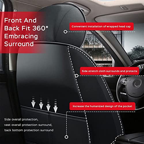 Front & Rear Seat Covers for Chevy Chevrolet Bolt EV EUV Car Seat Cover Luxury PU Leather Comfortable Stylish Black×Red