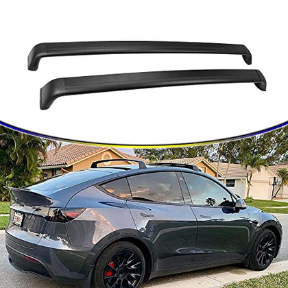 Noiseless Cross Bar Fits for Tesla Model Y 2020 2021 2022 Roof Rack Mechanism Black Matte Aluminum Anti-Corrosion Crossbars