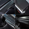 Tesla Model 3 & Model Y Glossy Carbon Fiber Pattern Dash Panel Cover Instrument Trim - 1 Piece Dashboard