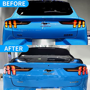 2021 2022 Mustang Mach-e Sport Spoiler Wing Rear Trunk Lid Spoiler Wing for Mustang Mach e /Mustang Mach-E GT Accessories (Sport Style,Glossy Carbon Fiber Pattern)