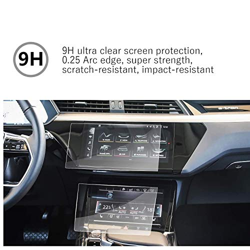 MBSIX Tempered Glass Screen Protector Compatible with 2019-2021 Q7 Q8 E-Tron Touch Screen,HD Clear,Scratch-Resistant,Anti Glare,Protecting Audi TouchScreen