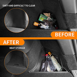 Fit Tesla Model Y Trunk Organizer Rear Trunk Storage Box Side Packets Tray Bins For Tesla Model Y Accessories 2020 2021(Rear Trunk Side Boxes (Lid With Hole))