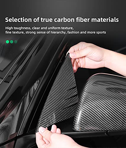 A-Pillar Real Carbon Fiber Trim for 2020-2023 Tesla Model Y (Bright Carbon Fiber)