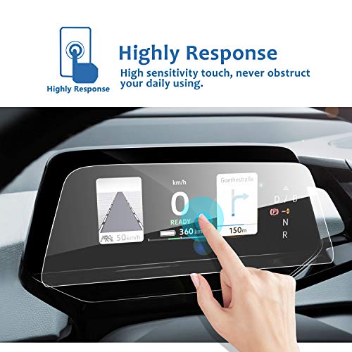 Tempered Glass Screen Protector for 2020+ V*olkswagen ID.4 ID4 ID.3 ID3 5.3 Inch ID.Cockpit Interior Accessories Dashboard Panel Digital Display Screen Protector High Clarity (5.3-Inch Dashboard Panel)