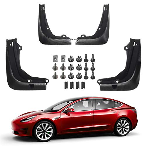 Mud Flaps Splash Guards Replacement for Tesla Model S 2017-2021 Front and Rear (Set of 4)