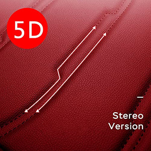 Car Seat Cover Fit for Audi Q2 Q3 Q5 Q7 TT R8 RS e-tron Faux Leather Front Rear 5-seat Covers Non-Slip Waterproof Deluxe Edition (Red)