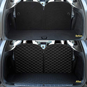 Model X 6 Seat and 7 Seat Front and Rear Trunk Mat and 3rd Row Seat Back Protector Mats for Tesla Model X (2016-2020) Models - Laser Measured (4 Pcs)