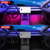 Adjustable Multi-Color Changing RGB LED Front and Rear Footwell Light Strips with Intuitive App Control for Tesla Model 3 & Y