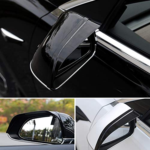 Car Rearview Mirror Cover Side for Tesla Model 3 Accessories Rain Guard Shield Rear View Mirror Guard Cover Trims ABS Car Exterior Accessory 2pcs (Black)