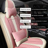 Front Seat Covers with Headrest Backrest Cushions for Chevy Chevrolet Bolt EV EUV Car Seat Cover Luxury PU Leather Comfortable Stylish Pink×Beige