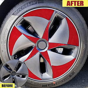 Rim Decals for Tesla Model 3 2020 2019 2018 18 Inch Car Decals Car Wheel Stickers for Rims Car Decorations Rim Stickers for Car