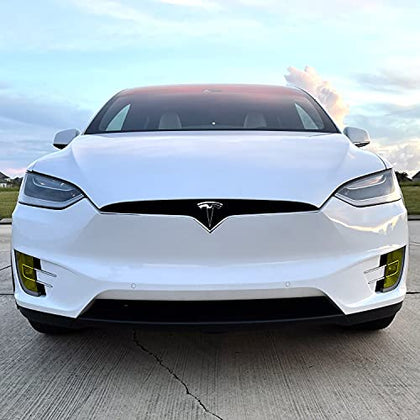 PreCut Vinyl Smoke Tint for 2016-2022 Tesla Model X Foglight (4. Foglight Cutout, Yellow)