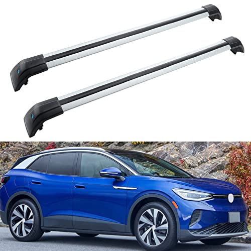 Roof Rack Cross Bars Fit for Compatible with VW Volkswagen ID.4 2020 2021 Roof Rack Top Rail Cross Bars Cargo Luggage Carrier