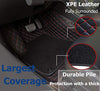 All-Weather Carpet Floor Mats with PU Cortical Grass OEM Design & Red Stitching