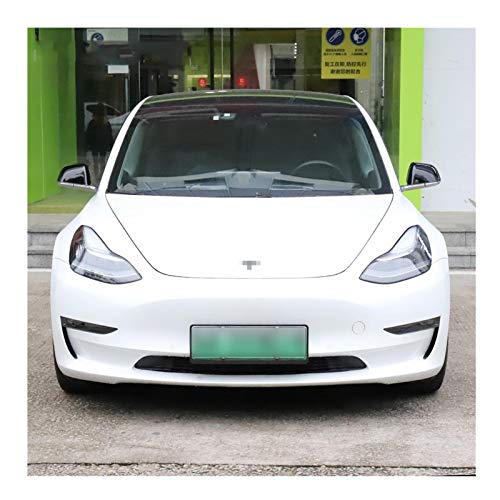 Headlamp Lens Cover Car Rearview Mirror Cover Fit for Tesla Model 3 ABS Piano Black Version Rearview Mirror Cover 2pcs/Set