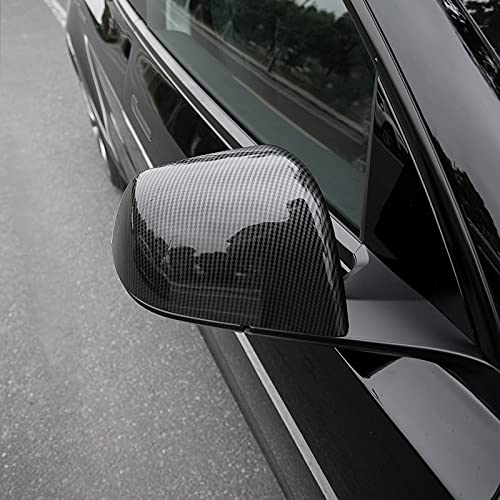 Side Mirror Covers for 2020-2022 Tesla Model Y (Gloss Carbon Fiber Pattern)