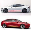 Car Side Skirt Stickers Stripe Decal Vinyl Decals, for Tesla Model 3 S X P100D, 2PCS Car Door Side Skirt Long Stripes Auto Body Decor